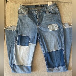 Hollister High-Rise Flare Soft Stretch Patchwork Jeans Size 9R 29x31